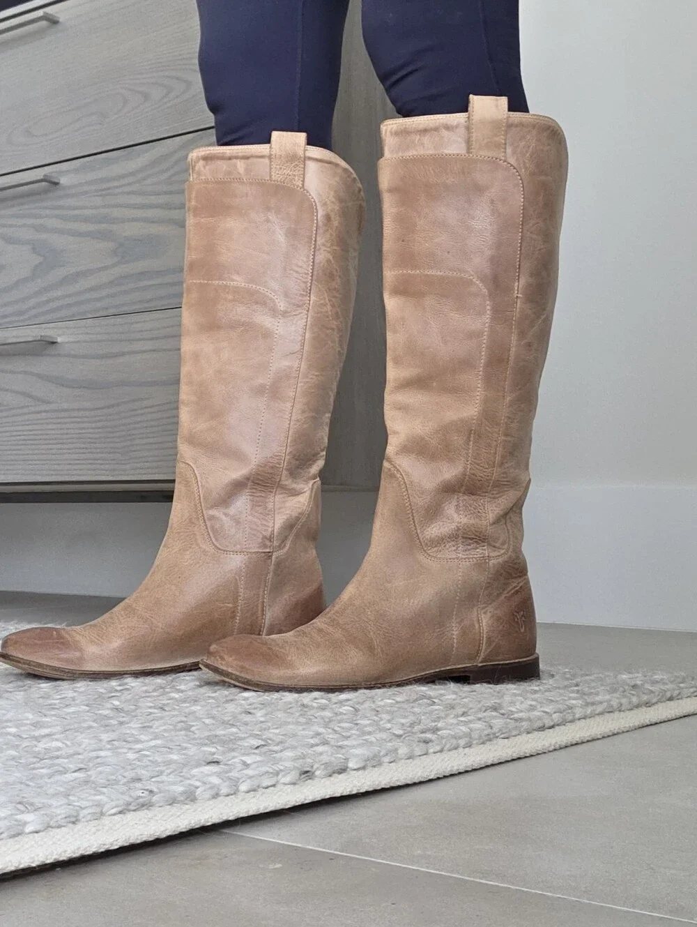 Frye Paige  Tan Over-the-Knee Leather Boots
